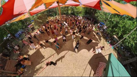Swirling Dance Floor from the Center Pole